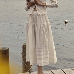 --Sold on Noihsaf--Doen Sebastiane Midi Skirt EUC Organic Cotton Poplin Large